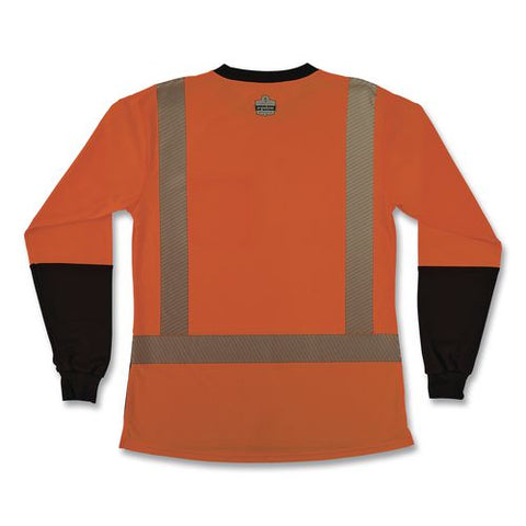 Glowear 8278bk Class 2 Women's Performance Hi-vis Long Sleeve T-shirt With Black Bottom, 2x-large, Orange