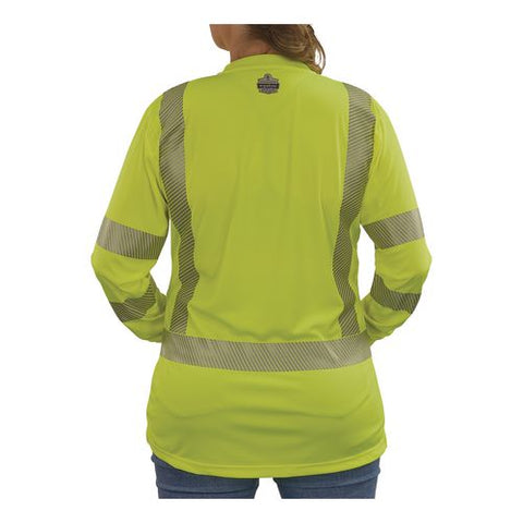 Glowear 8387 Class 3 Women's Performance Hi-vis Long Sleeve T-shirt, Medium, Lime
