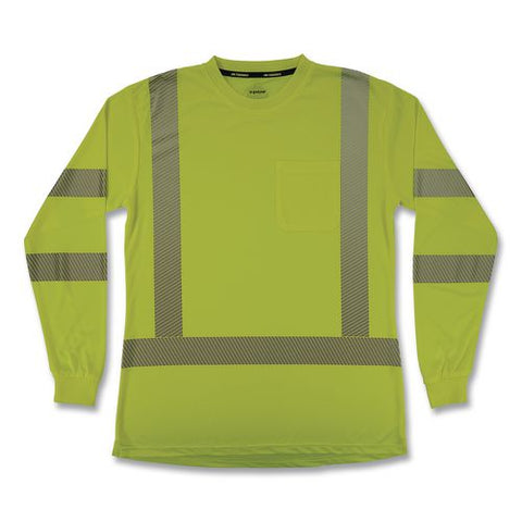 Glowear 8387 Class 3 Women's Performance Hi-vis Long Sleeve T-shirt, Medium, Lime