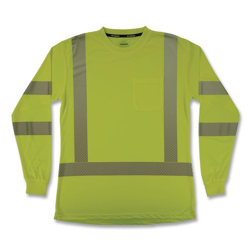 Glowear 8387 Class 3 Women's Performance Hi-vis Long Sleeve T-shirt, X-large, Lime