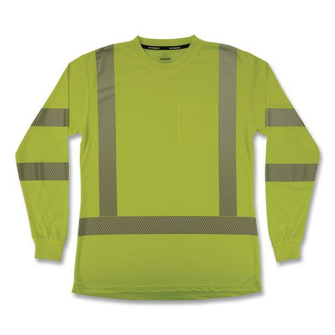 Glowear 8387 Class 3 Women's Performance Hi-vis Long Sleeve T-shirt, X-large, Lime