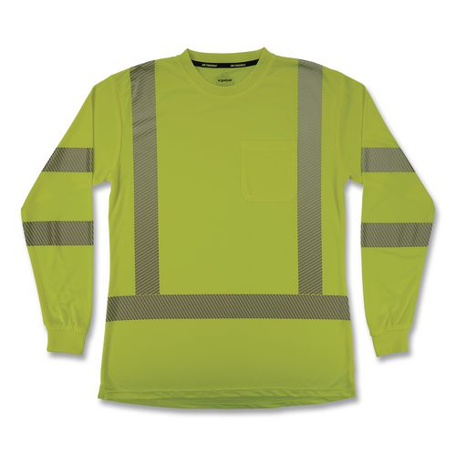 Glowear 8387 Class 3 Women's Performance Hi-vis Long Sleeve T-shirt, 2x-large, Lime