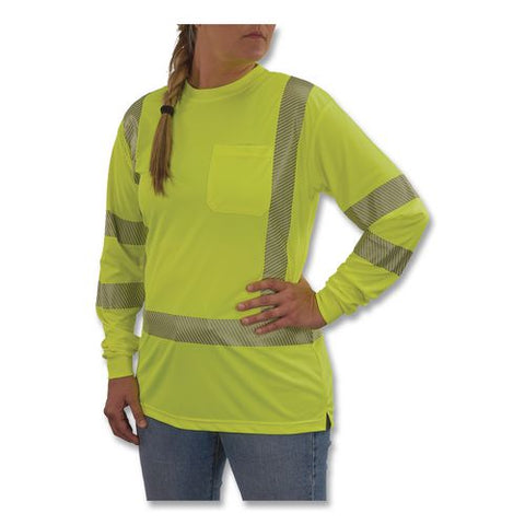 Glowear 8387 Class 3 Women's Performance Hi-vis Long Sleeve T-shirt, 2x-large, Lime