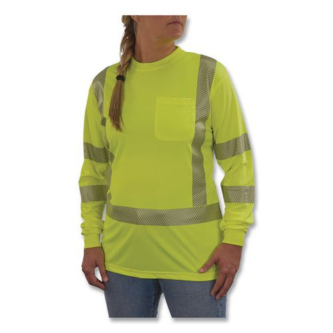 Glowear 8387 Class 3 Women's Performance Hi-vis Long Sleeve T-shirt, 2x-large, Lime