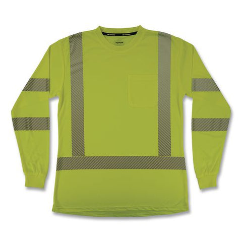 Glowear 8387 Class 3 Women's Performance Hi-vis Long Sleeve T-shirt, 2x-large, Lime