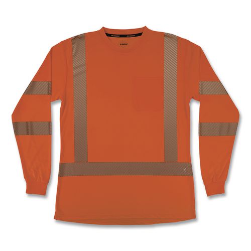 Glowear 8387 Class 3 Women's Performance Hi-vis Long Sleeve T-shirt, Small, Orange