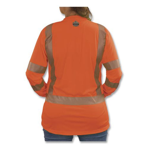 Glowear 8387 Class 3 Women's Performance Hi-vis Long Sleeve T-shirt, Small, Orange