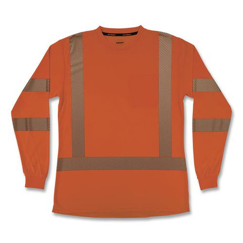 Glowear 8387 Class 3 Women's Performance Hi-vis Long Sleeve T-shirt, Medium, Orange