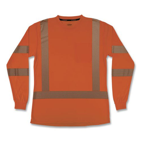 Glowear 8387 Class 3 Women's Performance Hi-vis Long Sleeve T-shirt, Large, Orange