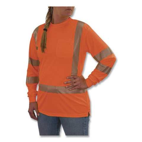 Glowear 8387 Class 3 Women's Performance Hi-vis Long Sleeve T-shirt, 2x-large, Orange