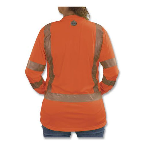 Glowear 8387 Class 3 Women's Performance Hi-vis Long Sleeve T-shirt, 2x-large, Orange