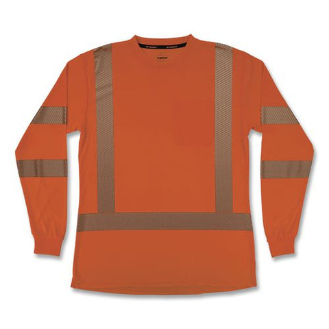 Glowear 8387 Class 3 Women's Performance Hi-vis Long Sleeve T-shirt, 2x-large, Orange