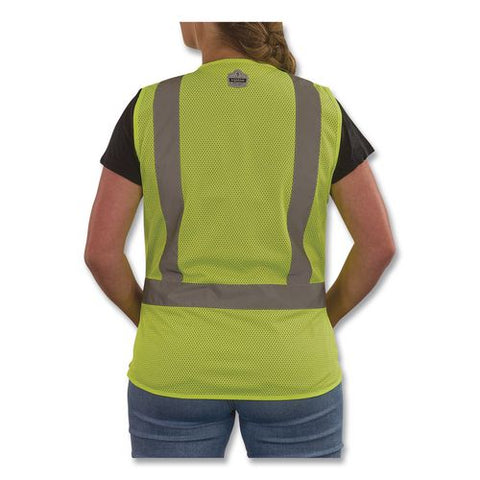 Glowear 8210hlw-s Class 2 Women's Hi-vis Vest With Hook-and-loop, Polyester, Small, Lime