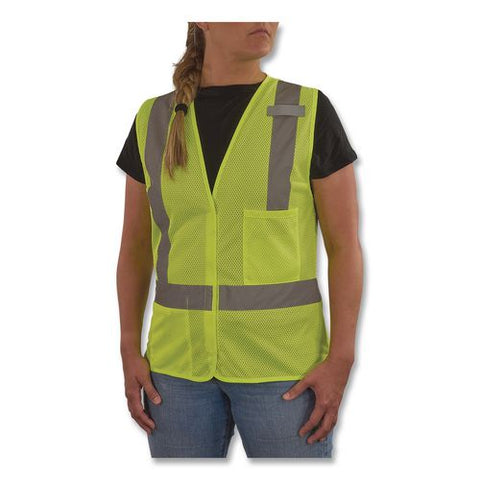 Glowear 8210hlw-s Class 2 Women's Hi-vis Vest With Hook-and-loop, Polyester, Large, Lime