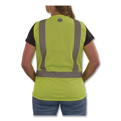 Glowear 8210hlw-s Class 2 Women's Hi-vis Vest With Hook-and-loop, Polyester, Large, Lime