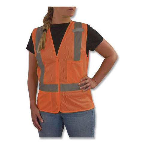 Glowear 8210hlw-s Class 2 Women's Hi-vis Vest With Hook-and-loop, Polyester, Medium, Orange