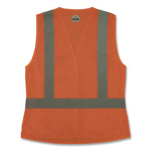 Glowear 8210hlw-s Class 2 Women's Hi-vis Vest With Hook-and-loop, Polyester, Large, Orange