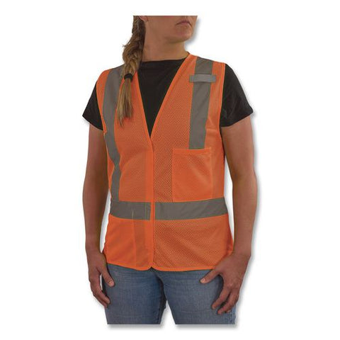 Glowear 8210hlw-s Class 2 Women's Hi-vis Vest With Hook-and-loop, Polyester, X-large, Orange