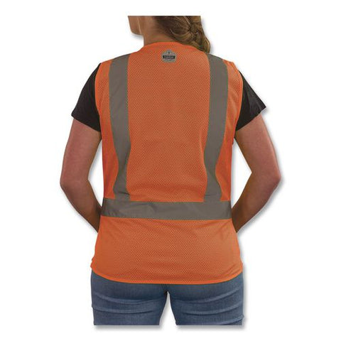 Glowear 8210hlw-s Class 2 Women's Hi-vis Vest With Hook-and-loop, Polyester, X-large, Orange