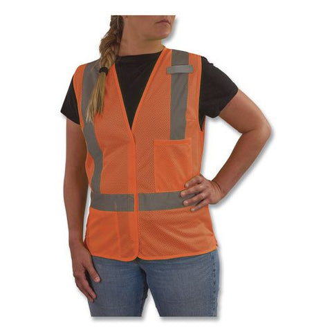Glowear 8210hlw-s Class 2 Women's Hi-vis Vest With Hook-and-loop, Polyester, 2x-large, Orange