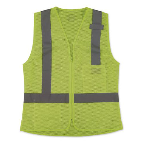 Glowear 8210zw-s Class 2 Women's Hi-vis Vest With Zipper, Polyester, Large, Lime