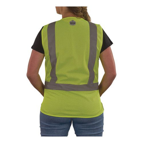 Glowear 8210zw-s Class 2 Women's Hi-vis Vest With Zipper, Polyester, 3x-large, Lime