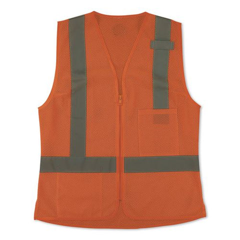 Glowear 8210zw-s Class 2 Women's Hi-vis Vest With Zipper, Polyester, Medium, Orange