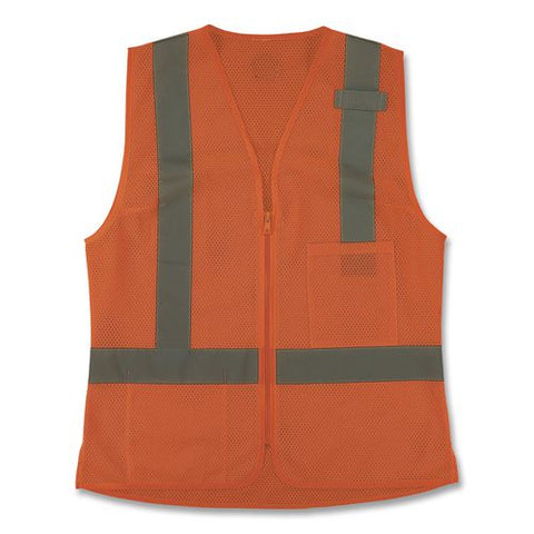 Glowear 8210zw-s Class 2 Women's Hi-vis Vest With Zipper, Polyester, Large, Orange