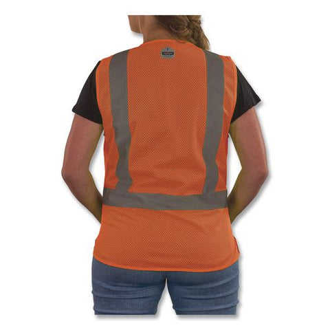 Glowear 8210zw-s Class 2 Women's Hi-vis Vest With Zipper, Polyester, X-large, Orange