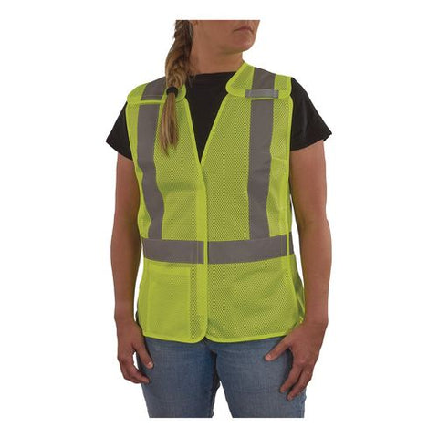 Glowear 8215baw-s Class 2 Women's Hi-vis Breakaway Vest With Hook-and-loop, Polyester, Small, Lime