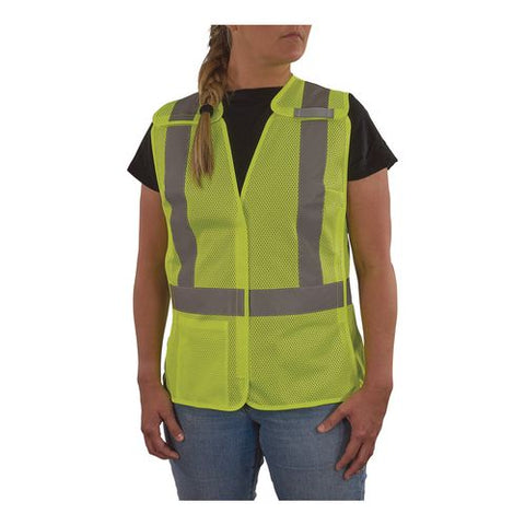Glowear 8215baw-s Class 2 Women's Hi-vis Breakaway Vest With Hook-and-loop, Polyester, Medium, Lime