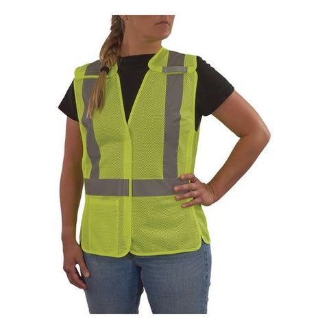 Glowear 8215baw-s Class 2 Women's Hi-vis Breakaway Vest With Hook-and-loop, Polyester, Large, Lime