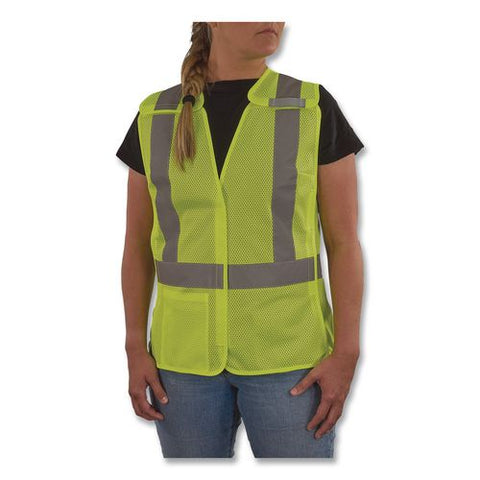 Glowear 8215baw-s Class 2 Women's Hi-vis Breakaway Vest With Hook-and-loop, Polyester, Large, Lime