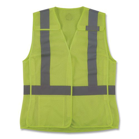 Glowear 8215baw-s Class 2 Women's Hi-vis Breakaway Vest With Hook-and-loop, Polyester, 3x-large, Lime