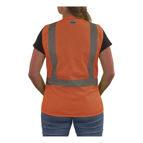 Glowear 8215baw-s Class 2 Women's Hi-vis Breakaway Vest With Hook-and-loop, Polyester, Medium, Orange