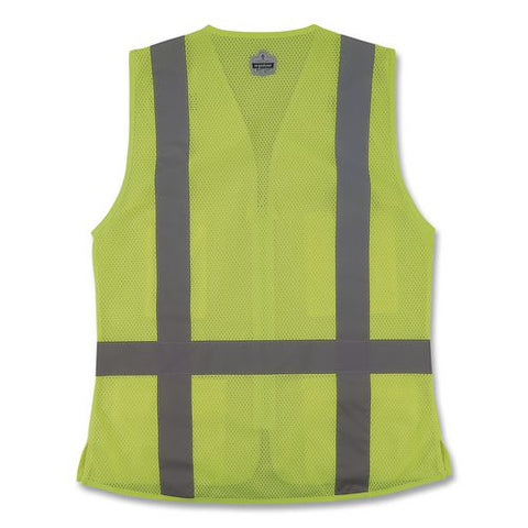 Glowear 8247zw-s Class 2 Women's Hi-vis Surveyor Vest With Zipper, Polyester, Small, Lime