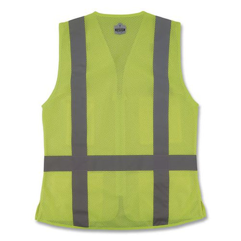 Glowear 8247zw-s Class 2 Women's Hi-vis Surveyor Vest With Zipper, Polyester, Medium, Lime