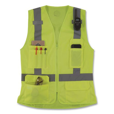 Glowear 8247zw-s Class 2 Women's Hi-vis Surveyor Vest With Zipper, Polyester, Medium, Lime