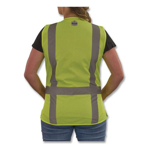 Glowear 8247zw-s Class 2 Women's Hi-vis Surveyor Vest With Zipper, Polyester, X-large, Lime
