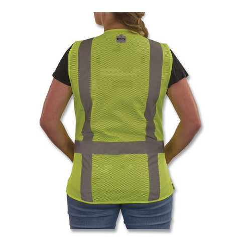 Glowear 8247zw-s Class 2 Women's Hi-vis Surveyor Vest With Zipper, Polyester, 2x-large, Lime