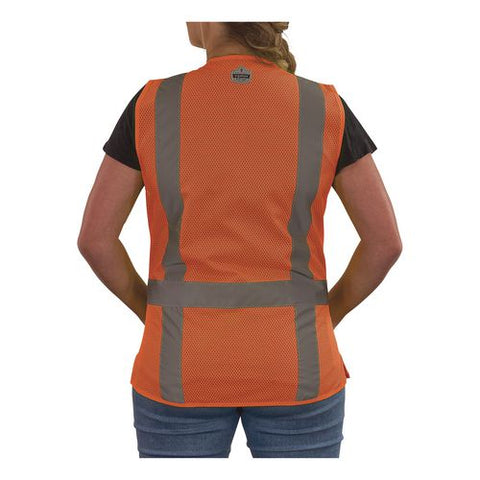 Glowear 8247zw-s Class 2 Women's Hi-vis Surveyor Vest With Zipper, Polyester, Large, Orange