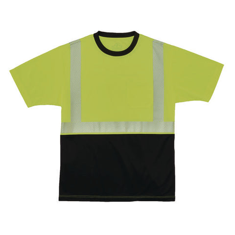 Glowear 8280bk Class 2 Performance T-shirt With Black Bottom, Xx-small, Lime