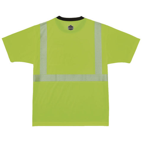 Glowear 8280bk Class 2 Performance T-shirt With Black Bottom, X-small, Lime