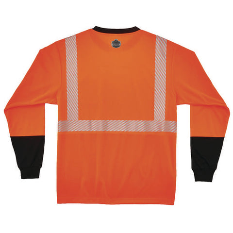 Glowear 8281bk Class 2 Long Sleeve Shirt With Black Bottom, X-small, Orange