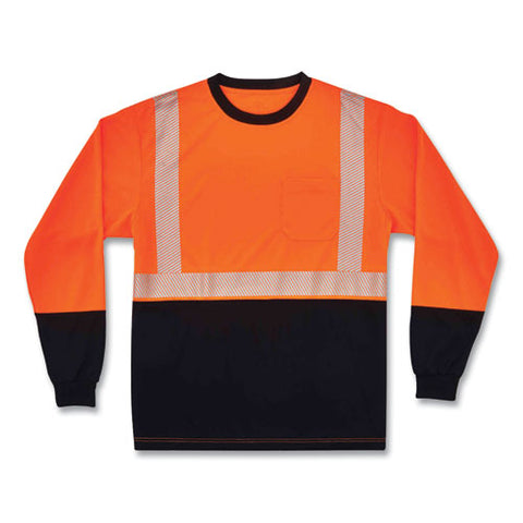 Glowear 8281bk Class 2 Long Sleeve Shirt With Black Bottom, Polyester, 2x-large, Orange