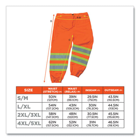 Glowear 8911 Class E Two-tone Pants, 4x-large/5x-large, Orange