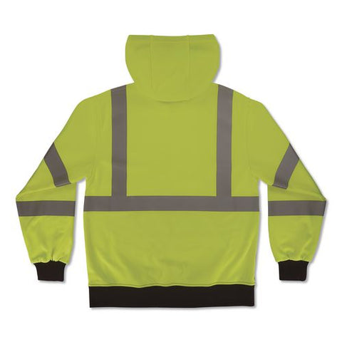 Glowear 8311bk Class 3 Essential Hi-vis Hooded Sweatshirt With Black Bottom, 4x-large, Lime
