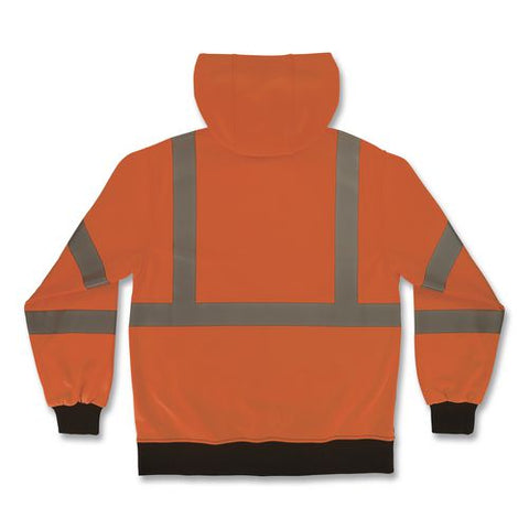 Glowear 8311bk Class 3 Essential Hi-vis Hooded Sweatshirt With Black Bottom, 3x-large, Orange