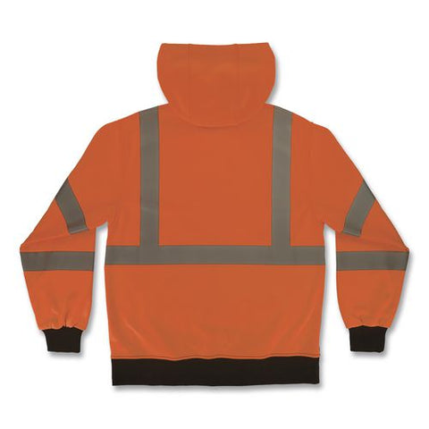 Glowear 8311bk Class 3 Essential Hi-vis Hooded Sweatshirt With Black Bottom, 5x-large, Orange