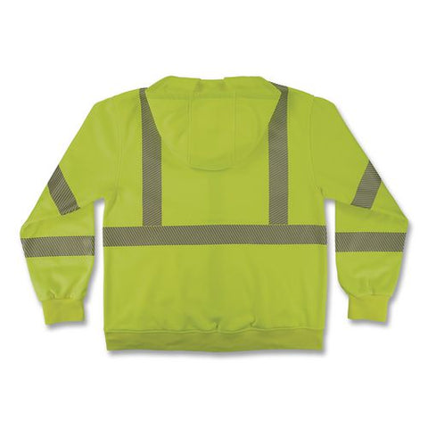 Glowear 8305w Class 3 Women's Performance Hi-vis Hooded Zip-up Sweatshirt, Small, Lime